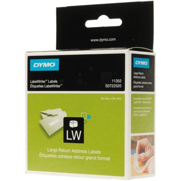 DYMO LabelWriter hvide returadresse etiketter, 54x25 mm, 1-pack(