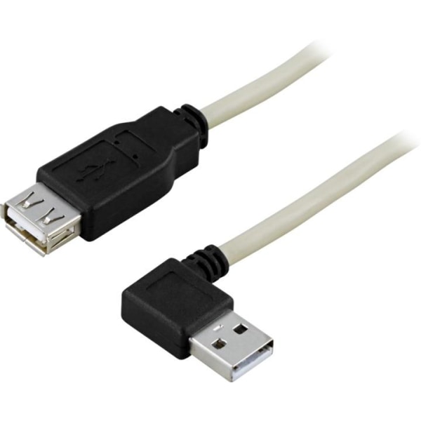 DELTACO USB 2.0 kabel Typ A hane vinklad - Typ A hona 0,2m (USB2