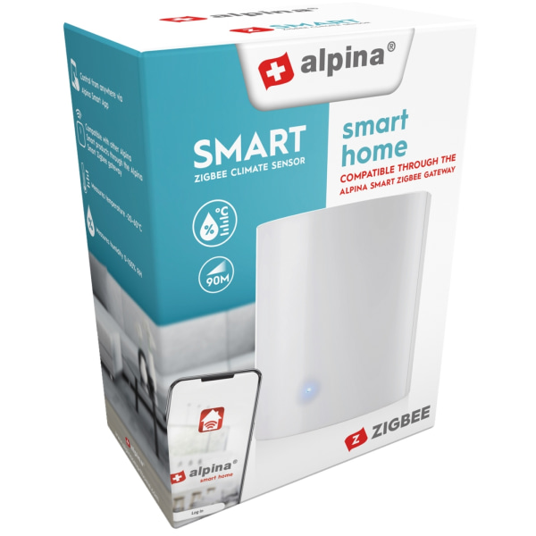 Alpina Zigbee Smart Klimat/Luftfuktighets-Sensor