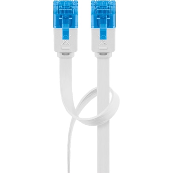 Goobay CAT 6A platt patchkabel, U/UTP, vit kopparledare (CU)