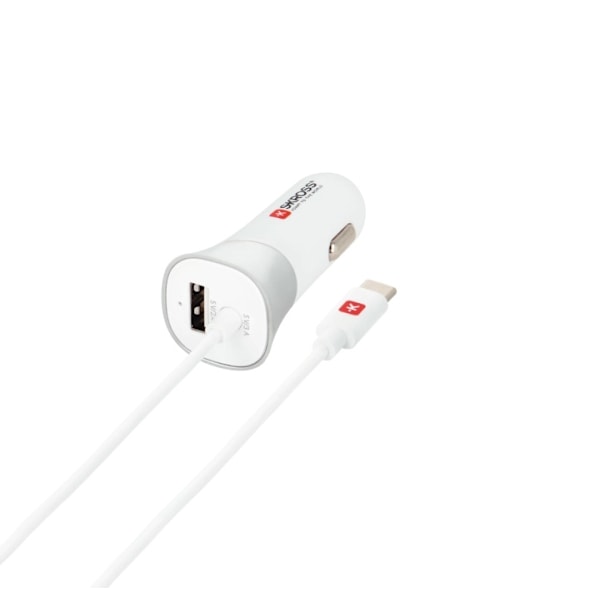 SKROSS USB-autolaturi C-tyypin kaapelilla (2.0)