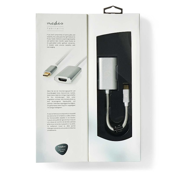 Nedis USB-Câ„¢ Adapter | USB 3.2 Gen 1 | USB-Câ„¢ Han | HDMI â„¢ -udgang | 4K@60Hz | Power delivery | 0.20 m | Runde | Guldplateret | Flettet / Nylon