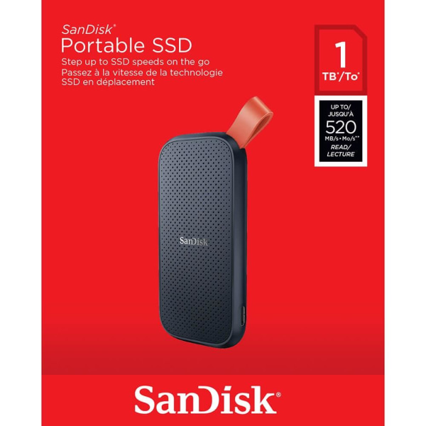 SANDISK Bærbar SSD 1TB 520MB/s Læs USB 3.2 Gen 2
