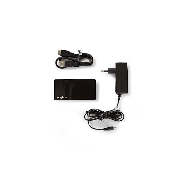 Nedis USB-hubb | USB A-Hane | 4x USB A Female | 4-Port port(s) | USB 3.2 Gen 1 | Strömadapter / USB ström | 4x USB