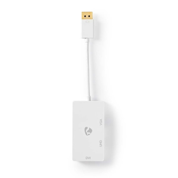 Nedis DisplayPort-sovitin | Mini DisplayPort Uros | DVI-D 24+1-Pin Naaras / HDMI™ Ulostulo / VGA Naaras | 4K@60Hz | Kullattu | Vaihdettava | 0.20 m |