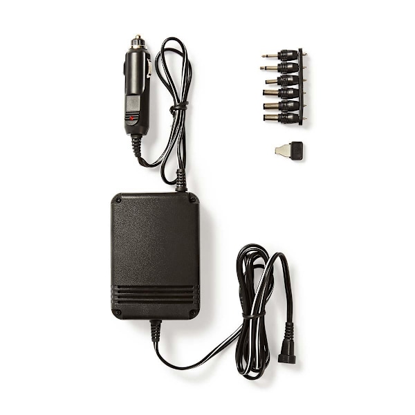 Nedis Universal DC Power Adapter | Biladapter | 24 W | Indgangsspænding: 12 V DC / 24 V DC | 1.5 / 3 / 4.5 / 6 / 7.5 / 9 / 12 V DC | Maksimal udgangss