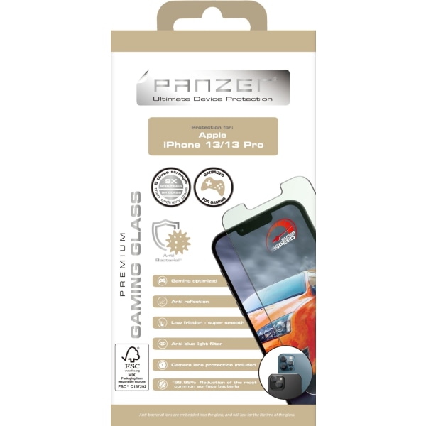 panzer iPhone 13/13 Pro/14 Gaming Glass Transparent