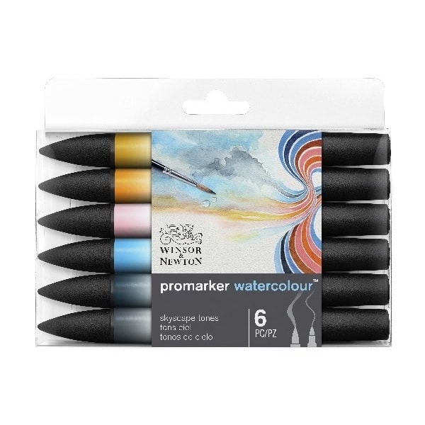 Winsor WaterColour Marker 6-pack, Sky tones set