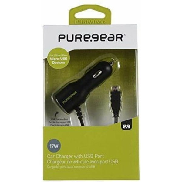 Pure Gear Billaddare 3.4A Micro-USB, Svart