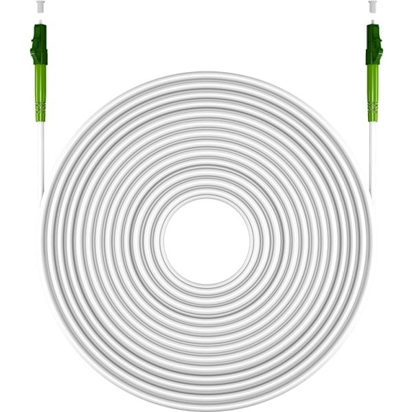 Goobay Fiberoptisk kabel (FTTH), Singlemode (OS2) White, vit (Simplex), 25 m plugg LC-APC (8°) > plugg LC-APC (8°), halogenfri kabelhölje (LSZH)