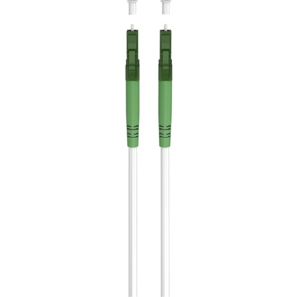 Goobay Fiberoptisk kabel (FTTH), Singlemode (OS2) White, vit (Simplex), 5 m plugg LC-APC (8°) > plugg LC-APC (8°), halogenfri kabelhölje (LSZH)