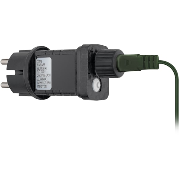 Goobay 400 LED överkast julgransbelysning med ring med timer och minnesfunktion, 8 ljuslägen, 24 V extern transformator, varmvitt (3000 K), för inomhu
