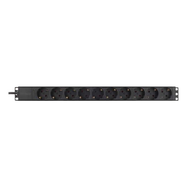 DELTACO Virtapaneeli,10xCEE 7/4 ulostul., 1xCEE 7/7, 0,501m,1U, 3m, mu