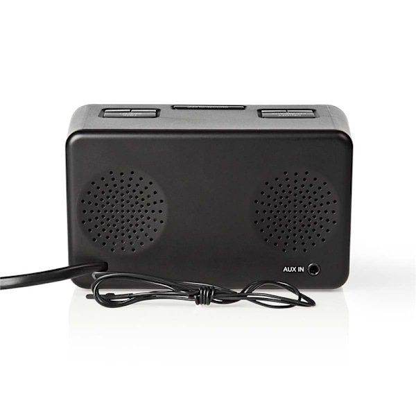 Nedis Digital vækkeur Radio | LED Display | 1x 3.5 mm Audio Input | Tidsprojektion | AM / FM | Snooze funktion | Sleep timer | Antal alarmer: 2 | Sort