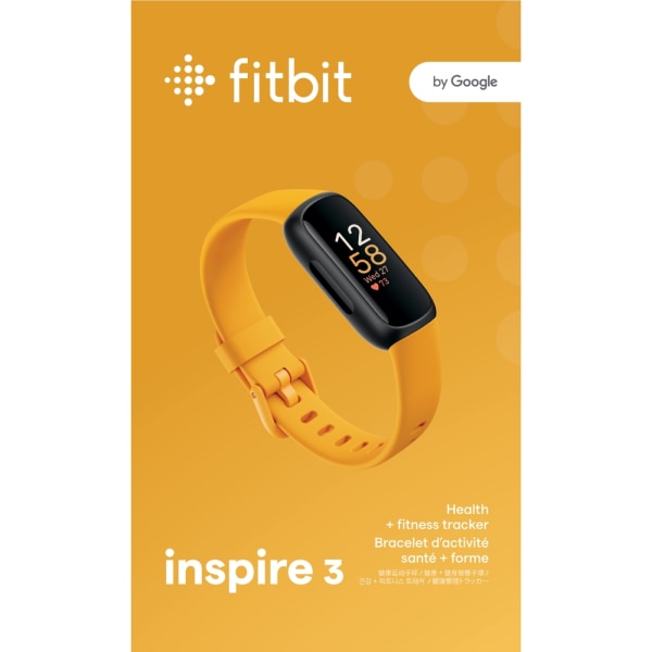 Fitbit Inspire 3, Black/Morning Glow