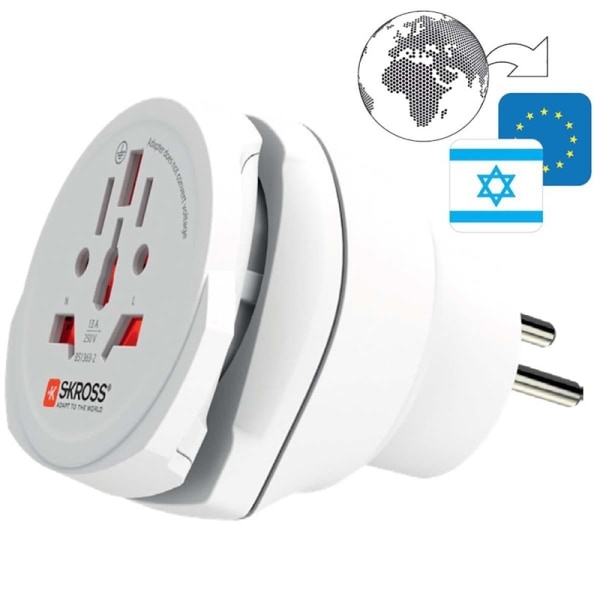 SKROSS Matka-adapteri Yhdistetty - Maailma-Israel Maadoitettu