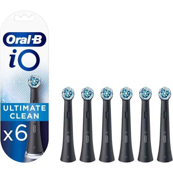 Oral B iO Ultimate Clean - tandbørstehoved, sort, 6 stk.