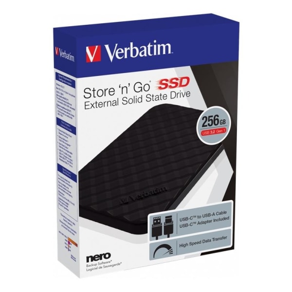 Verbatim Store 'n' Go portable SSD USB 3.2 Gen1 256GB Black USB-
