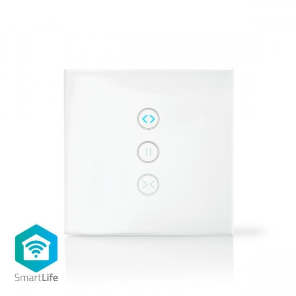 Nedis SmartLife Seinäkytkin | Wi-Fi | Päivänvarjo / Sulkija / Verho | Seinäkiinnitys | 300 W | Android™ / IOS | Lasi | Valkoinen