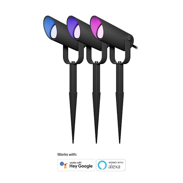 Hombli Outdoor Smart Spot Light 3-pack RGB CCT Black