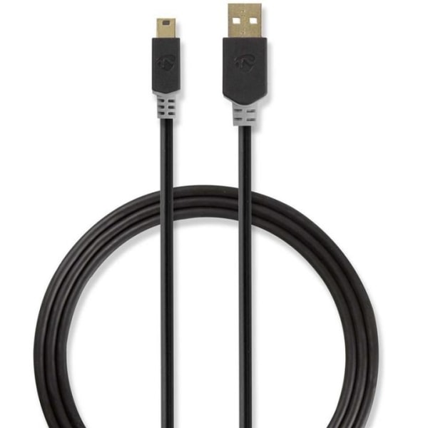 USB 2.0-kabel | A-hane - Mini 5-stifts, hane | 2.0 m | Antracit