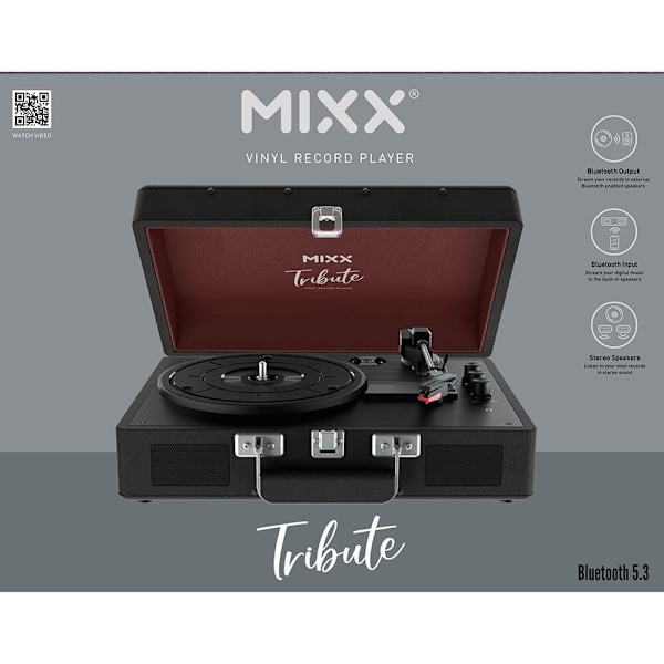 MIXX Vinylpladespiller Tribute Stereo Sort