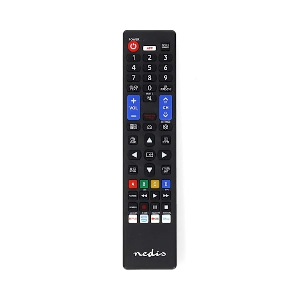 Nedis Erstatnings Fjernbetjening | Egnet til: Samsung | Forprogrammeret | 1 Enhed | Amazon Prime / Disney + Button / Netflix-knap / Smart hjem-knap / Sort