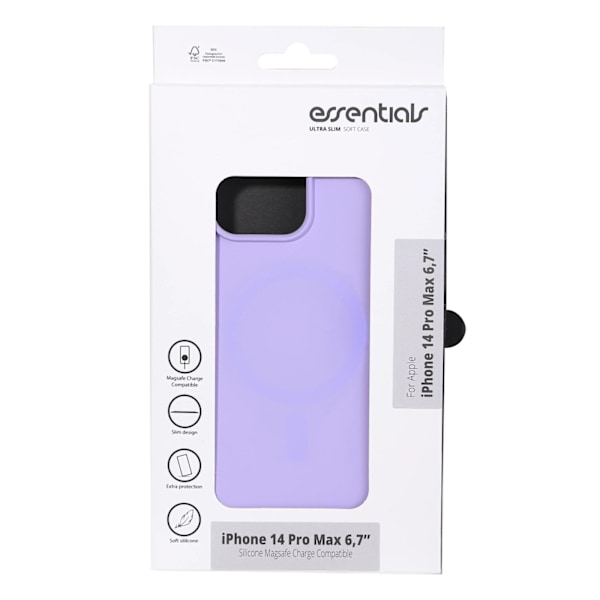 Essentials iPhone 14 Pro Max Silicone Mag back cov,Purpl Lila