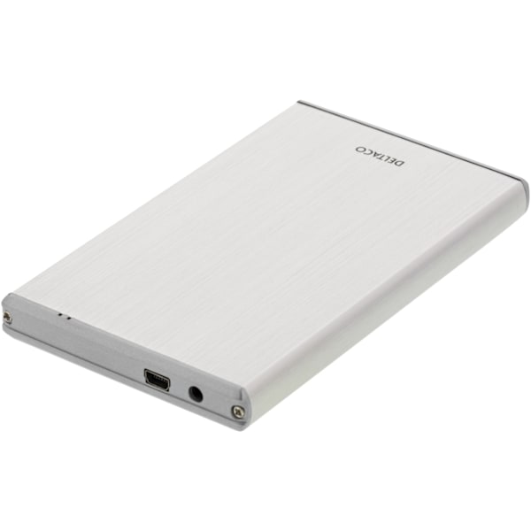 DELTACO ulkoinen kotelo 1x2,5" SATA 6Gb/s-kiintolevy, USB3, hopea