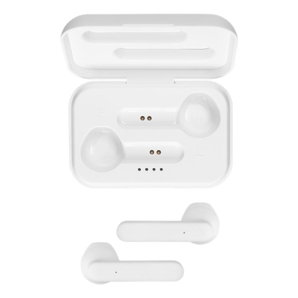STREETZ True Wireless Stereo earbuds with charging case, semi-in Vit