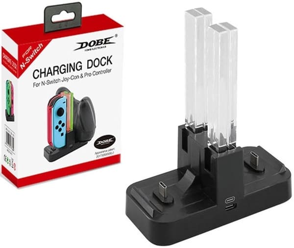 4 x Opladningsstation til Nintendo Switch og dens controllere