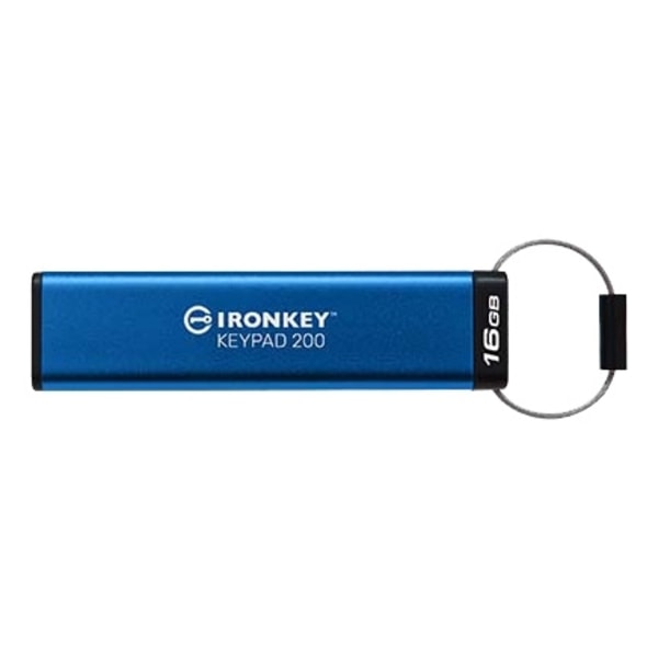 Kingston 16GB IronKey Keypad 200, FIPS 140-3 Lvl 3 (Pending) AES-256 Sininen