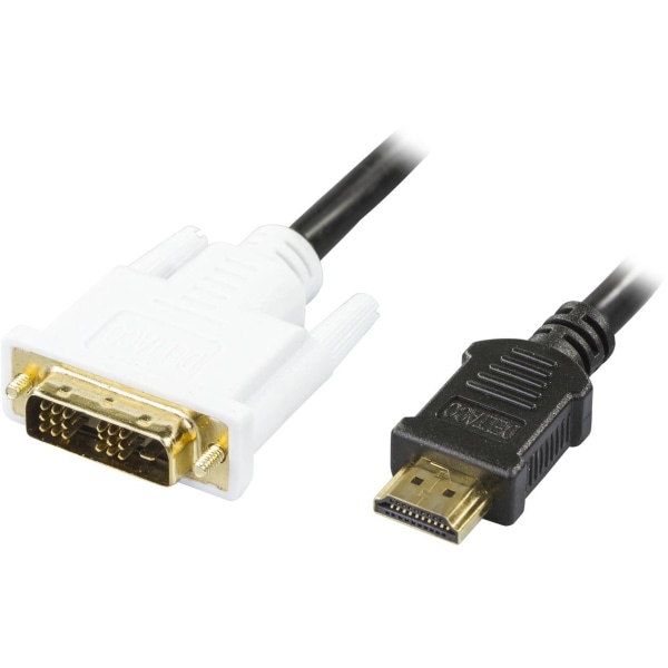 DELTACO HDMI u - DVI-D Single Link u, musta/valkoinen, 2m