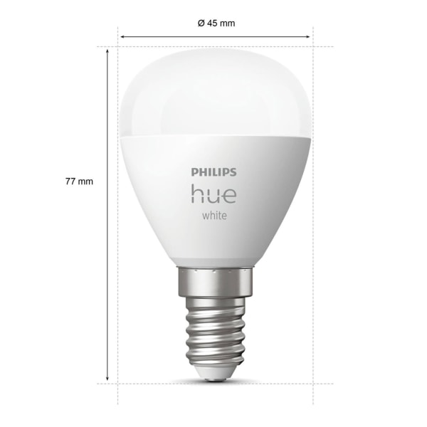 Philips Hue White E14 P45 Klot 2-pack
