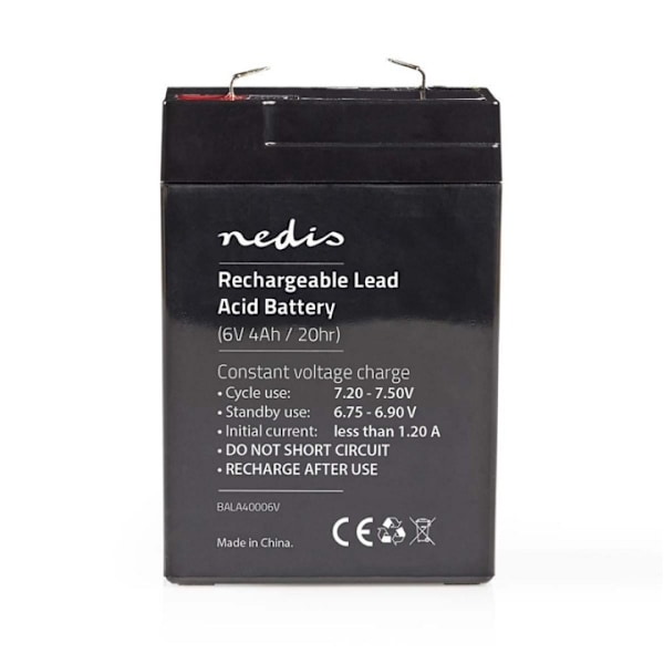 Nedis Uppladdningsbart blybatteri | Bly-syra | Uppladdningsbara | 6 V | 4500 mAh
