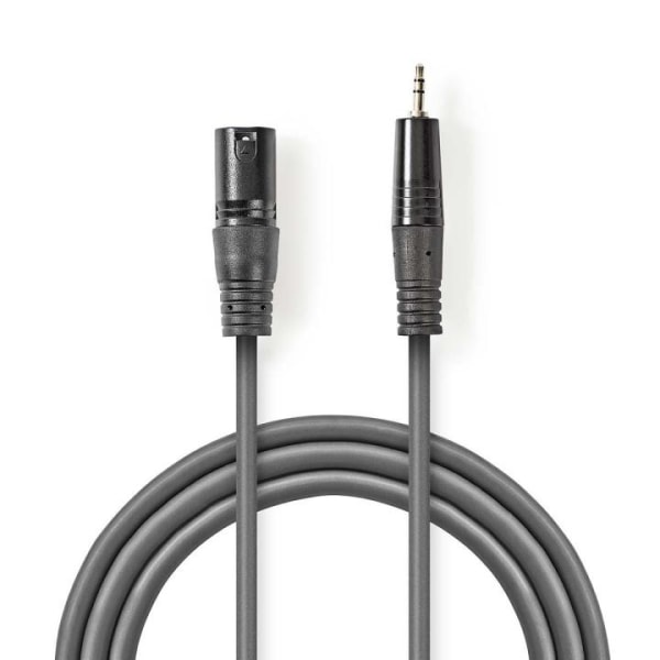 Nedis Balanceret Audio kabel | XLR 3-Pin Han | 3.5 mm Hanstik | Nikkelplateret | 3.00 m | Runde | PVC | Mørkegrå | Kartonhylster