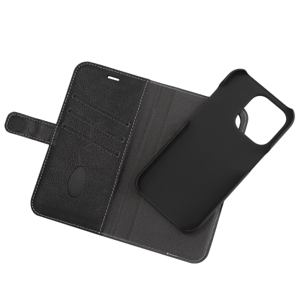 Essentials iPhone 14 Pro Leather wallet,detachable,Black Svart