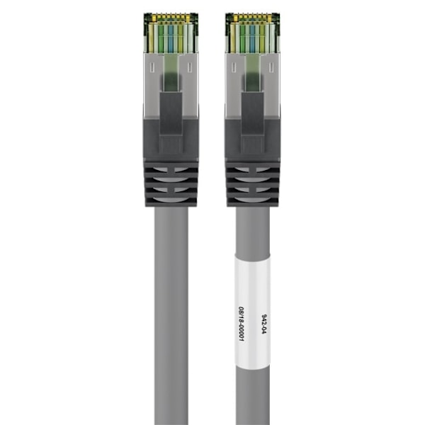 Goobay RJ45 (CAT 6A, 500 MHz) patchkabel med CAT 8.1 S/FTP rå kabel, grå 99,9 % syrefri kopparledare (OFC), AWG 24, halogenfri kabelhölje (LSZH), 7.5