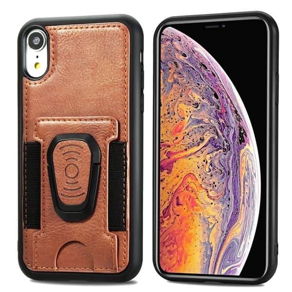 Mobilskal med ringhållare till iPhone 12/12 Pro, Brun Brun