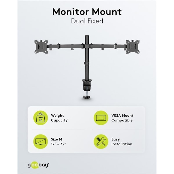 Goobay Dubbel bildskärmsfäste Flex för bildskärmar mellan 17 och 32 tum (43-81 cm)