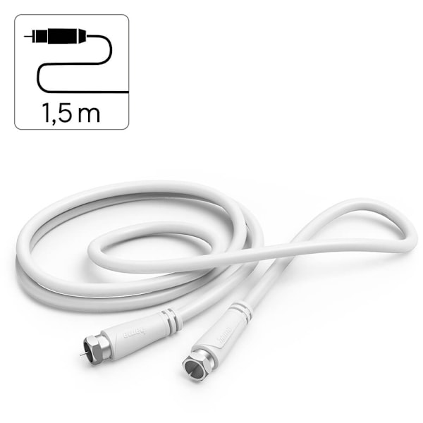 Hama Antennekabel SAT 90dB F-F Hvid 1,5m