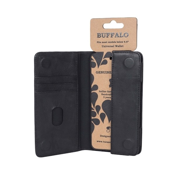 Buffalo Wallet Læder Universal op til 5,5" Sort Svart