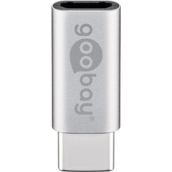 Goobay Adapter USB-C™ till USB 2.0 Micro-B, silver USB-C™ plugg > USB 2,0 mikro uttag (typ B)