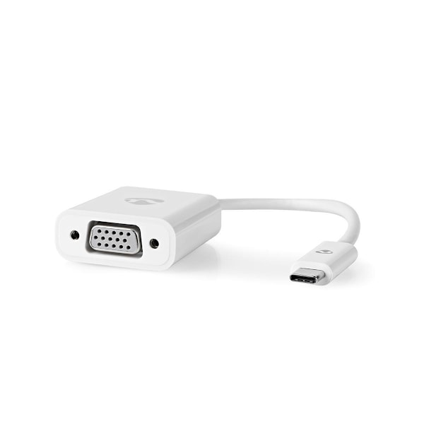 Nedis USB-C™ Sovitin | USB 3.2 Gen 1 | USB-C™ Uros | VGA Naaras | 1080p | 5 Gbps | 0.20 m | Pyöreä | Niklattu | PVC | Valkoinen | Muovipussi