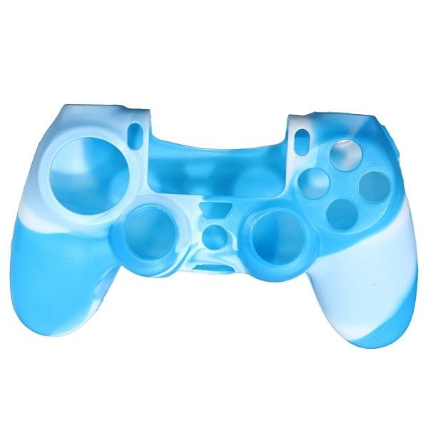 Silikonegreb til controller, Playstation 4, Camouflage Blue, White