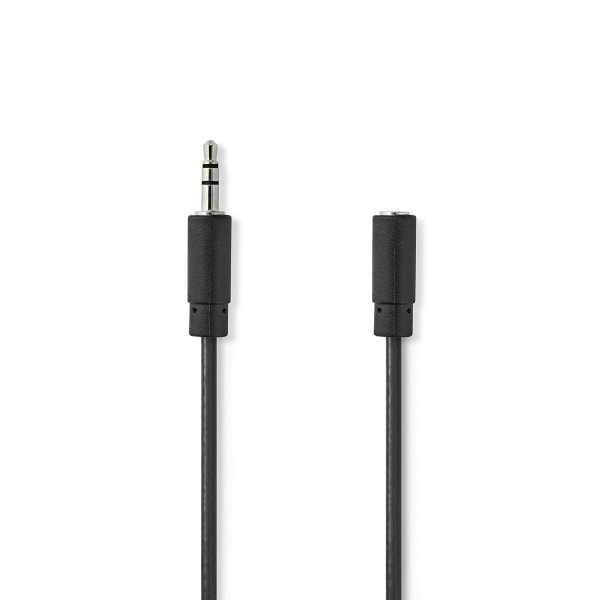 Nedis Stereo Audio kabel | 3.5 mm Hanstik | 3.5 mm Hunstik | Nikkelplateret | 2.00 m | Runde | Sort | Label