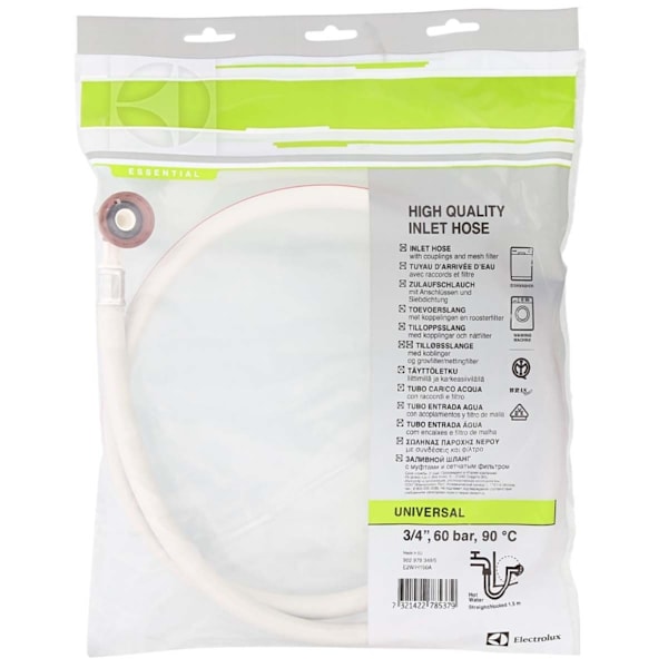 Electrolux E2WIH150A Indløbsslange 3/4 '' Lige - 3/4 '' Vinklet 10 bar 90 °C 1.50 m