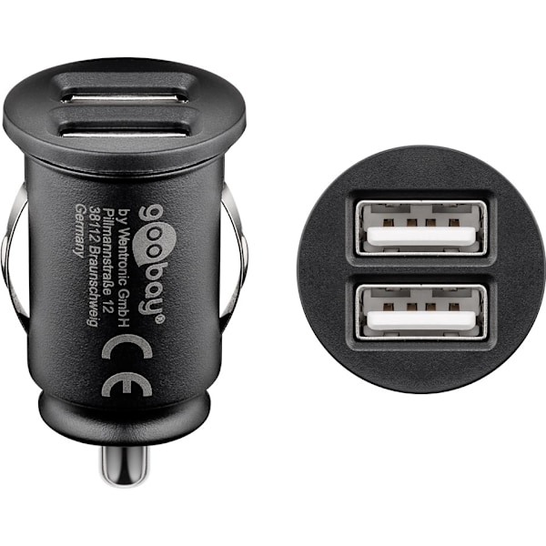 Goobay Dubbel USB-bilsladdare (24 W) 24 W max. 4,8 A (12/24 V) 2x USB