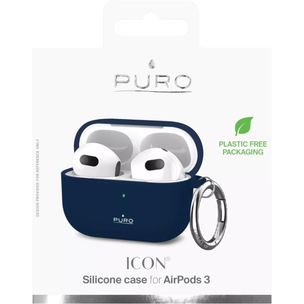 Puro Apple AirPods 3 ikonetui m/krog, blå