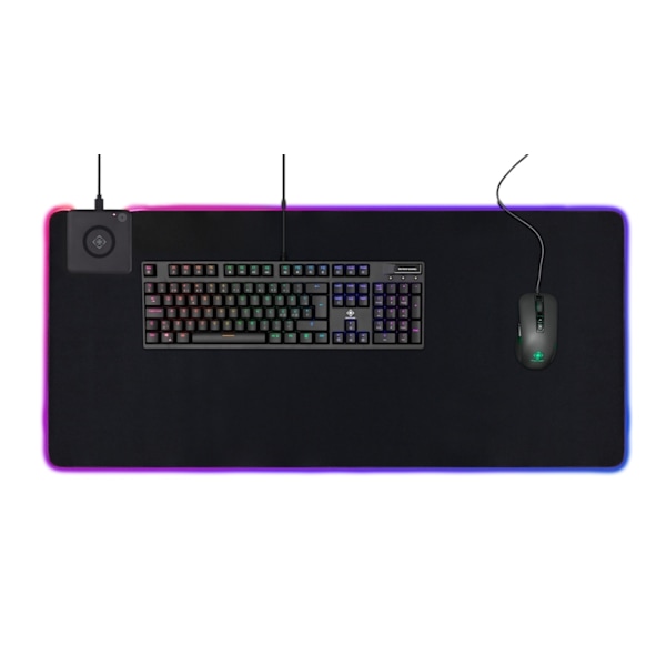 DELTACO GAMING RGB-hiirimatto, langaton pikalataus, 900x400x4mm